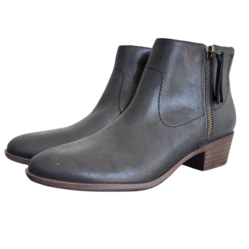 Lucky Brand Women's Blandre Black Leather Ankle Bootie Size 7